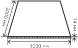 Лист нержавеющий  14х1000х2000 мм.  AISI 409 (08Х13) горячекатаный,  матовый